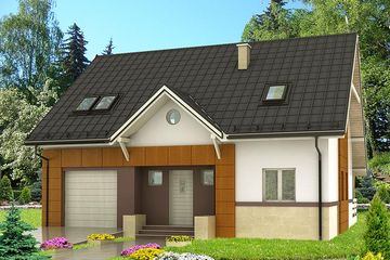  Projekt domu HG-C1b (KRM1043) - projekt domu parterowego z poddaszem - Zdjęcie 1