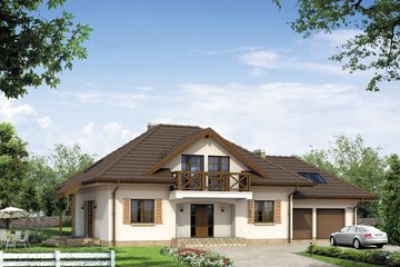  Projekt domu Koral 3 (BSA1421) - projekt domu parterowego z poddaszem - Zdjęcie 1