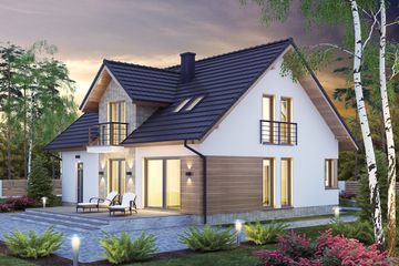  Projekt domu Heweliusz PS (WRW1199) - projekt domu parterowego z poddaszem - Zdjęcie 1