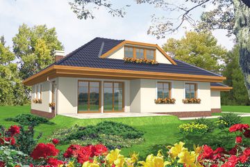  Projekt domu Dąbrówka G1 (WRC1722) - projekt domu parterowego z poddaszem - Zdjęcie 1