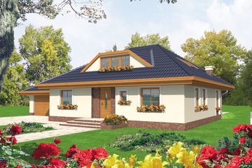  Projekt domu Dąbrówka G2 (WRC1723) - projekt domu parterowego z poddaszem - Zdjęcie 1