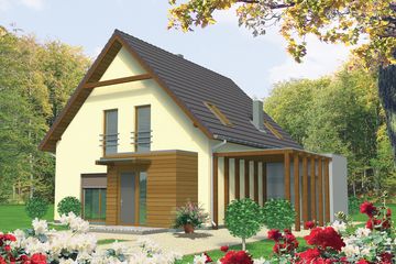  Projekt domu Erna (z wiatą) (WRC1728) - projekt domu parterowego z poddaszem - Zdjęcie 1