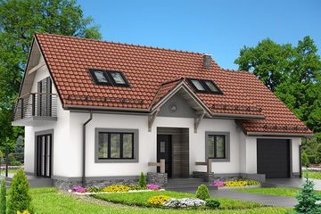  Projekt domu HG-E2G (KRM1044) - projekt domu parterowego z poddaszem - Zdjęcie 1