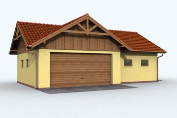  Projekt garażu G71 garaż dwustanowiskowy z pomieszczeniem rekreacyjnym (SLN1164) - projekt garażu parterowego - Zdjęcie 1