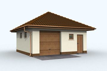  Projekt garażu G74 garaż jednostanowiskowy z pomieszczeniem gospodarczym (SLN1167) - projekt garażu parterowego - Zdjęcie 1