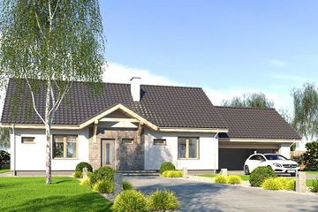  Projekt domu Gienia E PS (WRD1802) - projekt domu parterowego z poddaszem - Zdjęcie 1