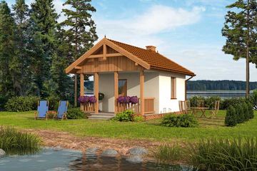  Projekt domu letniskowego Amadora dom letniskowy na zgłoszenie do 35m2 (SLN1332) - projekt domu letniskowego parterowego - Zdjęcie 1