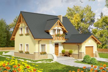  Projekt domu Fiołek G1 (WRC1736) - projekt domu parterowego z poddaszem - Zdjęcie 1