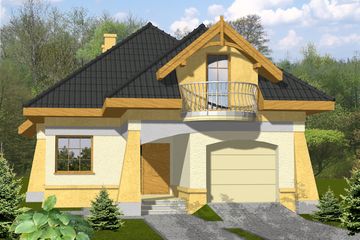  Projekt domu Klaudia z garażem 1-st. [A] (WRF1277) - projekt domu parterowego z poddaszem - Zdjęcie 1