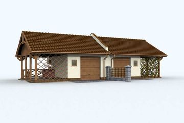 Projekt garażu G82 bliźniak (jeden segment), projekty garaży - parterowy dom o powierzchni 47,10 m², dach dwuspadowy, koszt budowy 45 818 zł - ujęcie frontu