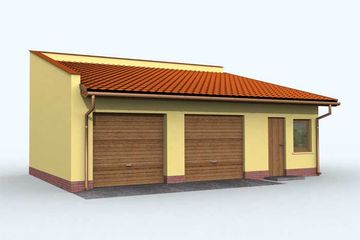  Projekt garażu G85 garaż dwustanowiskowy z pomieszczeniami gospodarczymi (SLN1178) - projekt garażu parterowego - Zdjęcie 1