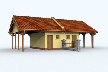  Projekt budynku gospodarczego G89 bliźniak (jeden segment), projekty garaży (SLN1182) - projekt budynku parterowego - Zdjęcie 1