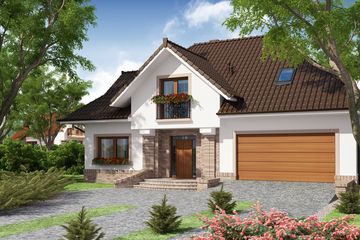  Projekt domu Diogenes 2 (WRW1129) - projekt domu parterowego z poddaszem - Zdjęcie 1
