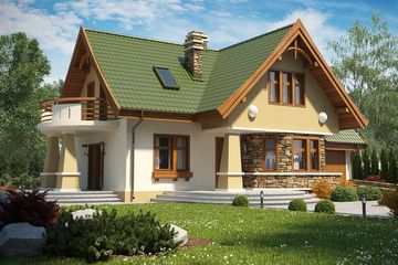  Projekt domu Sójka II z garażem 1-st. [A] (WRF1137) - projekt domu parterowego z poddaszem - Zdjęcie 1