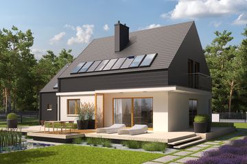  Projekt domu E5 G1 economic (wersja B) (WRC2277) - projekt domu parterowego z poddaszem - Zdjęcie 1