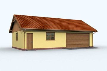  Projekt garażu G99 garaż dwustanowiskowy z pomieszczeniem gospodarczym (SLN1192) - projekt garażu parterowego - Zdjęcie 1