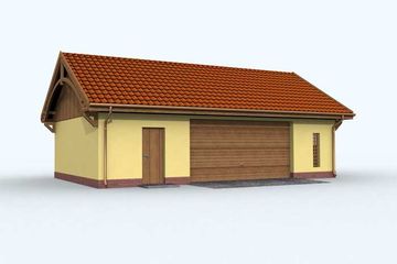  Projekt garażu G103 garaż dwustanowiskowy z pomieszczeniem gospodarczym (SLN1196) - projekt garażu parterowego - Zdjęcie 1