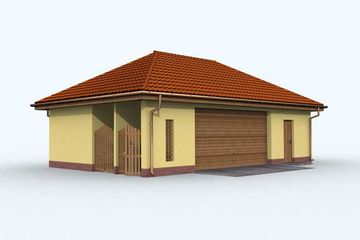  Projekt garażu G105 garaż dwustanowiskowy z pomieszczeniem gospodarczym (SLN1198) - projekt garażu parterowego - Zdjęcie 1