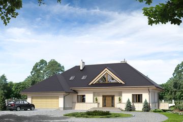  Projekt domu Bazalt (BSA1663) - projekt domu parterowego z poddaszem - Zdjęcie 1