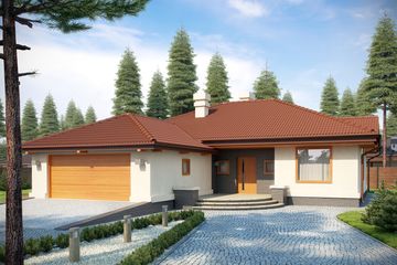  Projekt domu Szczygieł z garażem 2-st. [A] (WRF1143) - projekt domu parterowego - Zdjęcie 1