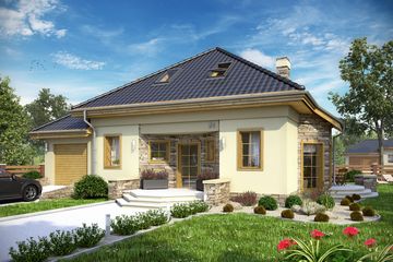  Projekt domu Szpak z garażem 1-st. [A] (WRF1144) - projekt domu parterowego z poddaszem - Zdjęcie 1