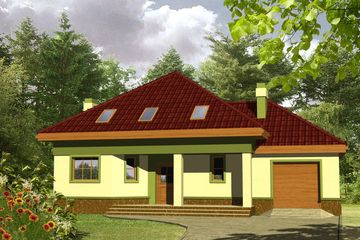  Projekt domu Tereska z garażem 1-st. [A] (WRF1147) - projekt domu parterowego z poddaszem - Zdjęcie 1