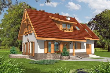  Projekt domu Iskierka G1 (WRC1763) - projekt domu parterowego z poddaszem - Zdjęcie 1