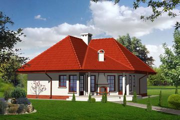  Projekt domu L-5 (WAA1064) - projekt domu parterowego z poddaszem - Zdjęcie 1