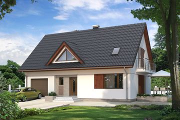  Projekt domu Calineczka 2 (BSA1667) - projekt domu parterowego z poddaszem - Zdjęcie 1
