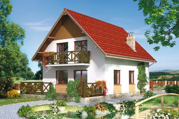  Projekt domu Biedronka - murowana – ceramika (KRD2324) - projekt domu parterowego z poddaszem - Zdjęcie 1