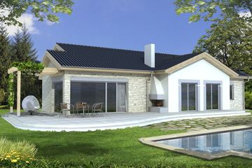  Projekt domu Agat paliwo stałe wersja B dach 32st. (WRD1629) - projekt domu parterowego - Zdjęcie 1