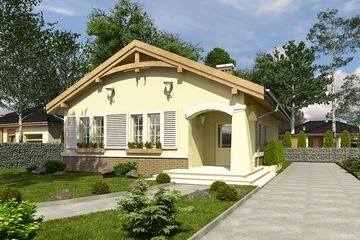  Projekt domu Pawełek bez garażu [B] (WRF1290) - projekt domu parterowego - Zdjęcie 1