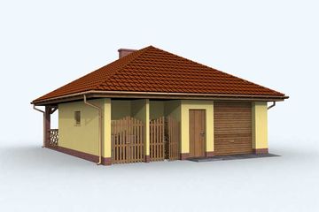  Projekt garażu G122 garaż jednostanowiskowy z werandą (SLN1219) - projekt garażu parterowego - Zdjęcie 1