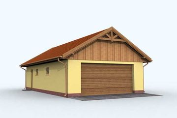  Projekt garażu G123 garaż dwustanowiskowy z pomieszczeniem gospodarczym (SLN1220) - projekt garażu parterowego - Zdjęcie 1