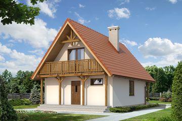 Projekt domu Mikrus 2 dr-T (BSA1676) - projekt domu parterowego z poddaszem - Zdjęcie 1