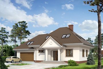  Projekt domu Szafran 5 (BSA1681) - projekt domu parterowego z poddaszem - Zdjęcie 1