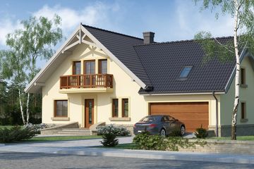  Projekt domu Hermes 2-G2 (WRW1036) - projekt domu parterowego z poddaszem - Zdjęcie 1