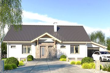  Projekt domu Gienia D PS (WRD1640) - projekt domu parterowego z poddaszem - Zdjęcie 1