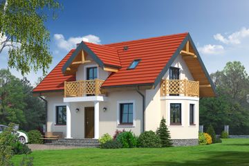  Projekt domu Gilów 3 (KRP1342) - projekt domu parterowego z poddaszem - Zdjęcie 1