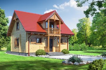  Projekt domu Gródek dw3 (KRP1343) - projekt domu parterowego z poddaszem - Zdjęcie 1