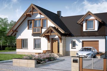  Projekt domu Tymon N (WRW1097) - projekt domu parterowego z poddaszem - Zdjęcie 1