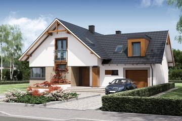  Projekt domu Apoloniusz (WRW1099) - projekt domu parterowego z poddaszem - Zdjęcie 1