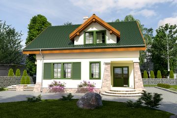  Projekt domu Sowa bez garażu [B] (WRF1299) - projekt domu parterowego z poddaszem - Zdjęcie 1