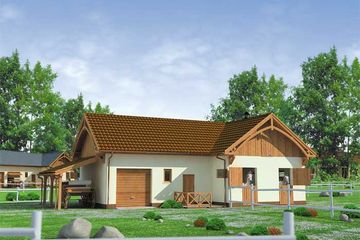  Projekt stajni S12 stajnia dla koni - 4 boksy (SLN1090) - projekt stajni parterowego - Zdjęcie 1