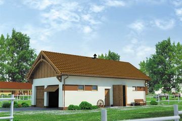 Projekt stajni S15 stajnia dla koni - 2 boksy (SLN1093) - projekt stajni parterowego - Zdjęcie 1