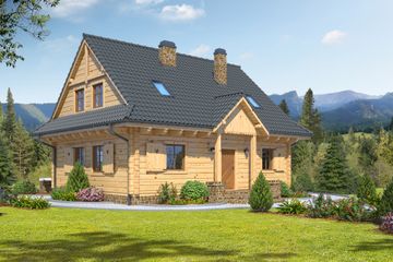  Projekt domu Brzeg średni dw (KRP1428) - projekt domu parterowego z poddaszem - Zdjęcie 1