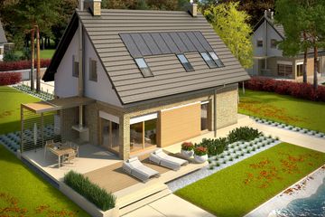 Projekt domu Tobiasz G1 energo - parterowy z poddaszem dom o powierzchni 116,50 m², dach dwuspadowy - ujęcie 4