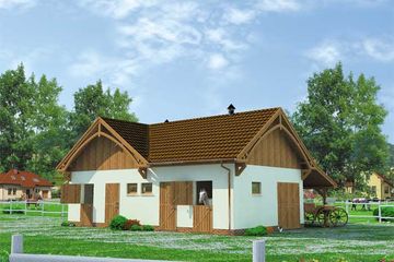  Projekt stajni S17 Stajnia dla koni - 4 boksy (SLN1095) - projekt stajni parterowego - Zdjęcie 1