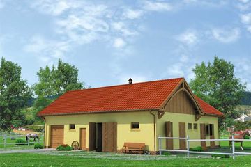  Projekt stajni S18 stajnia dla koni - 4 boksy (SLN1096) - projekt stajni parterowego - Zdjęcie 1