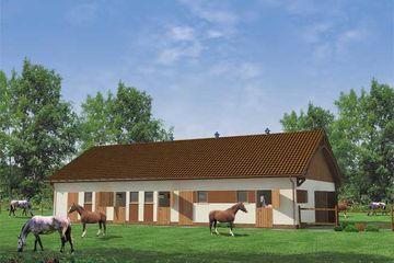  Projekt stajni S20 Stajnia dla koni - 10 boksów (SLN1098) - projekt stajni parterowego - Zdjęcie 1